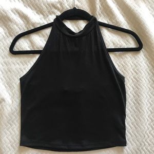 Black Halter Crop